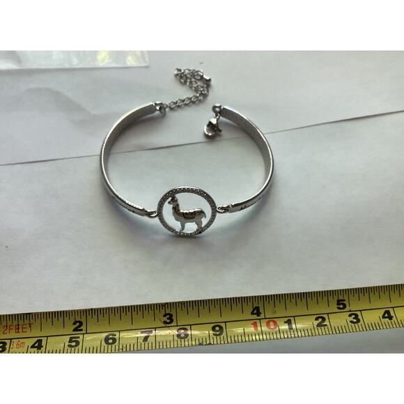 1784"Never Forget How Llamazing You Are" Bangle Llama Gift Alpaca Charm Bracelet - Picture 3 of 5